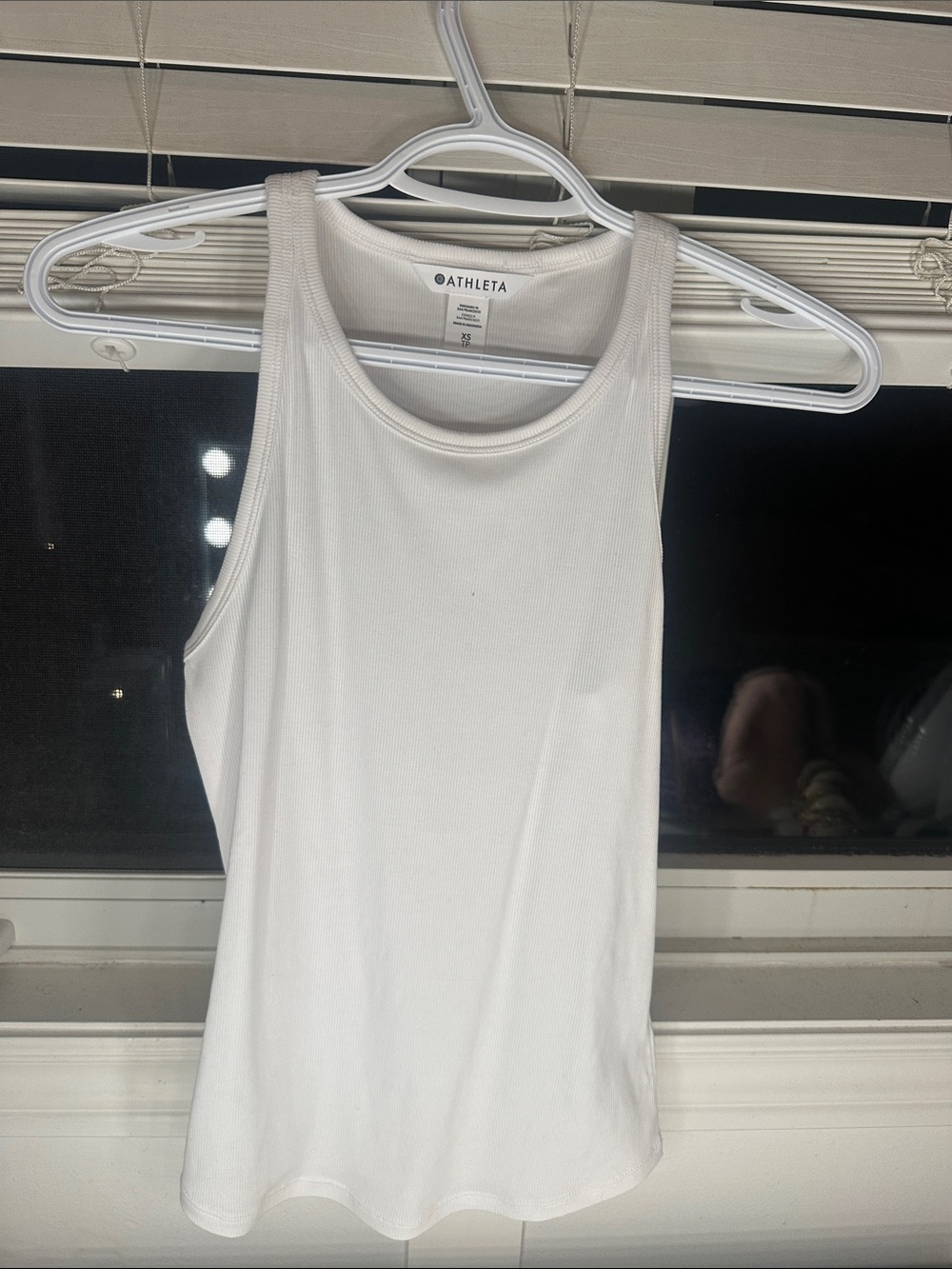 Athleta Men's White Ribbed Athletic Tank